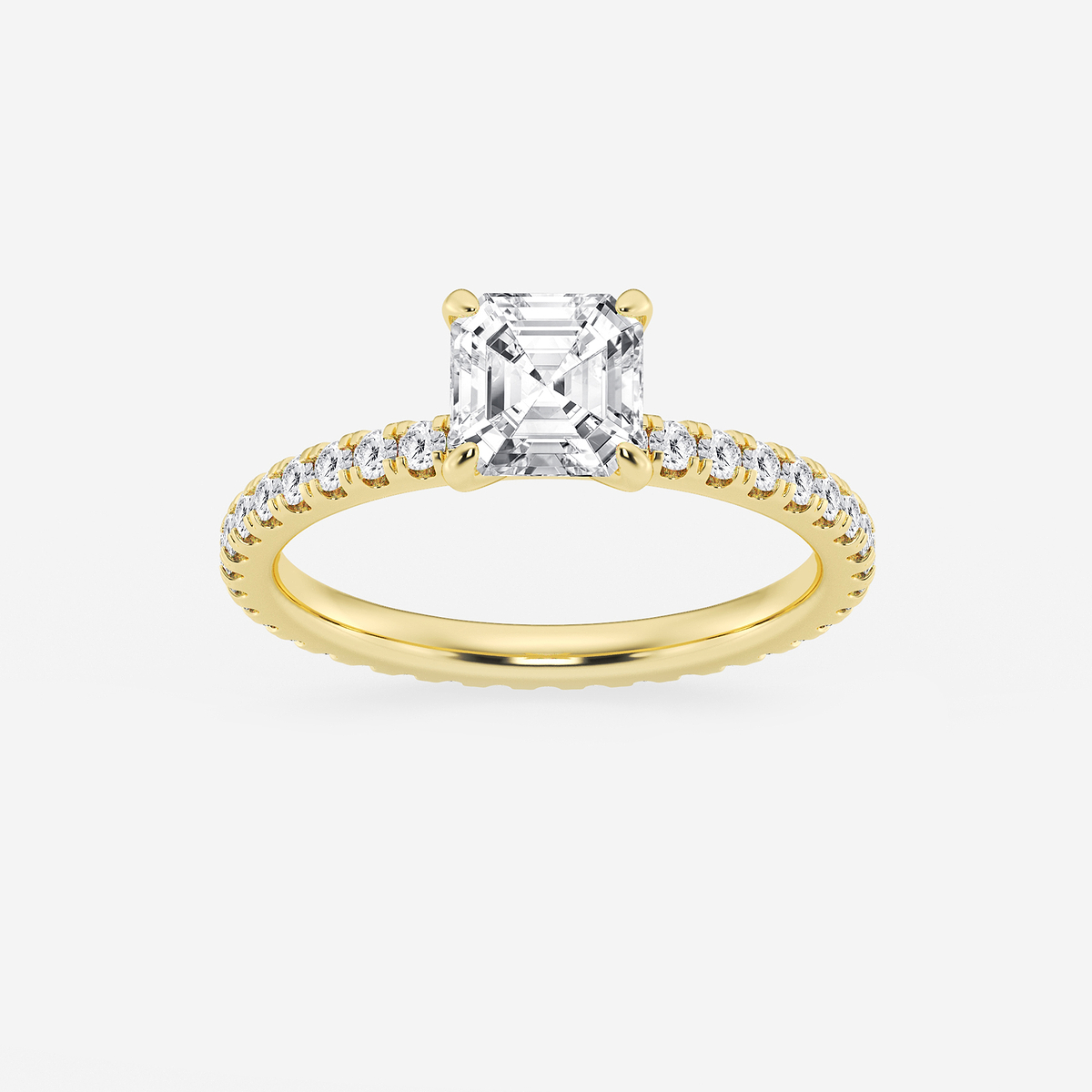 1 1/2 ctw Asscher Lab Grown Diamond Eternity Engagement Ring